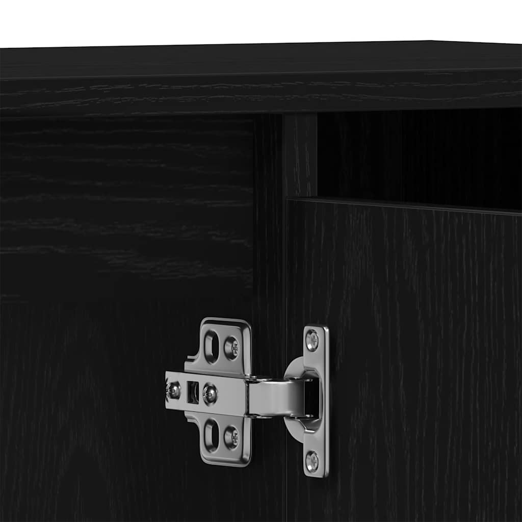 Mueble para lavabo roble negro 80x33x60 cm madera de ingeniería