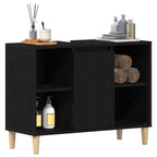 Mueble para lavabo roble negro 80x33x60 cm madera de ingeniería