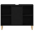 Mueble para lavabo roble negro 80x33x60 cm madera de ingeniería