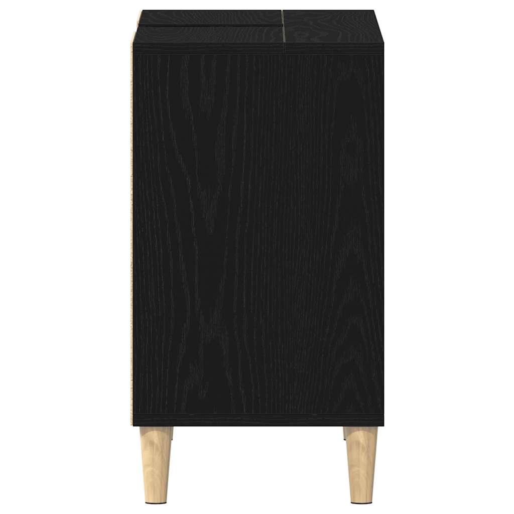 Mueble para lavabo roble negro 80x33x60 cm madera de ingeniería