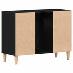 Mueble para lavabo roble negro 80x33x60 cm madera de ingeniería