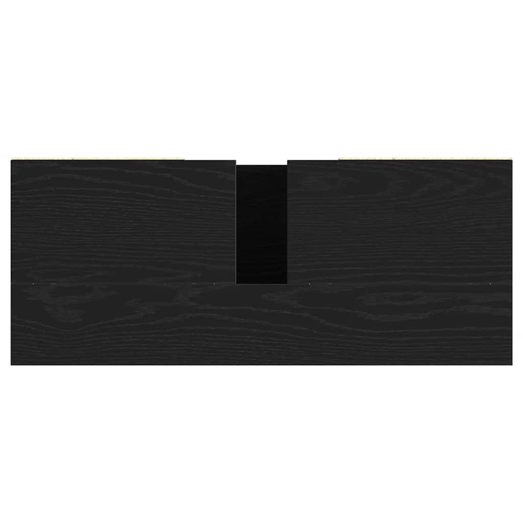 Mueble para lavabo roble negro 80x33x60 cm madera de ingeniería