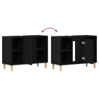 Mueble para lavabo roble negro 80x33x60 cm madera de ingeniería