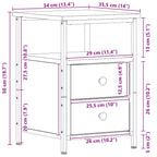 Mesitas de noche 2 unidades Roble negro 34x35,5x50 cm Madera de ingeniería