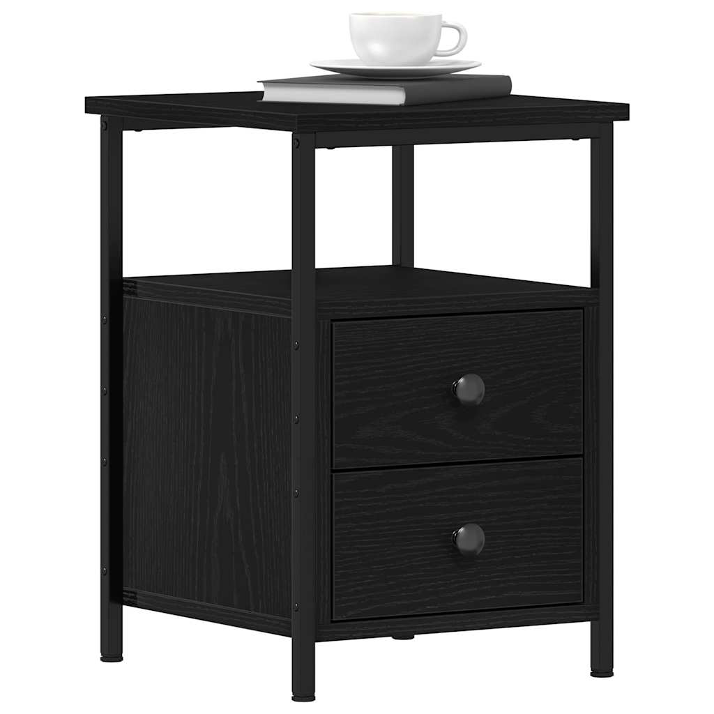Mesitas de noche 2 unidades Roble negro 34x35,5x50 cm Madera de ingeniería