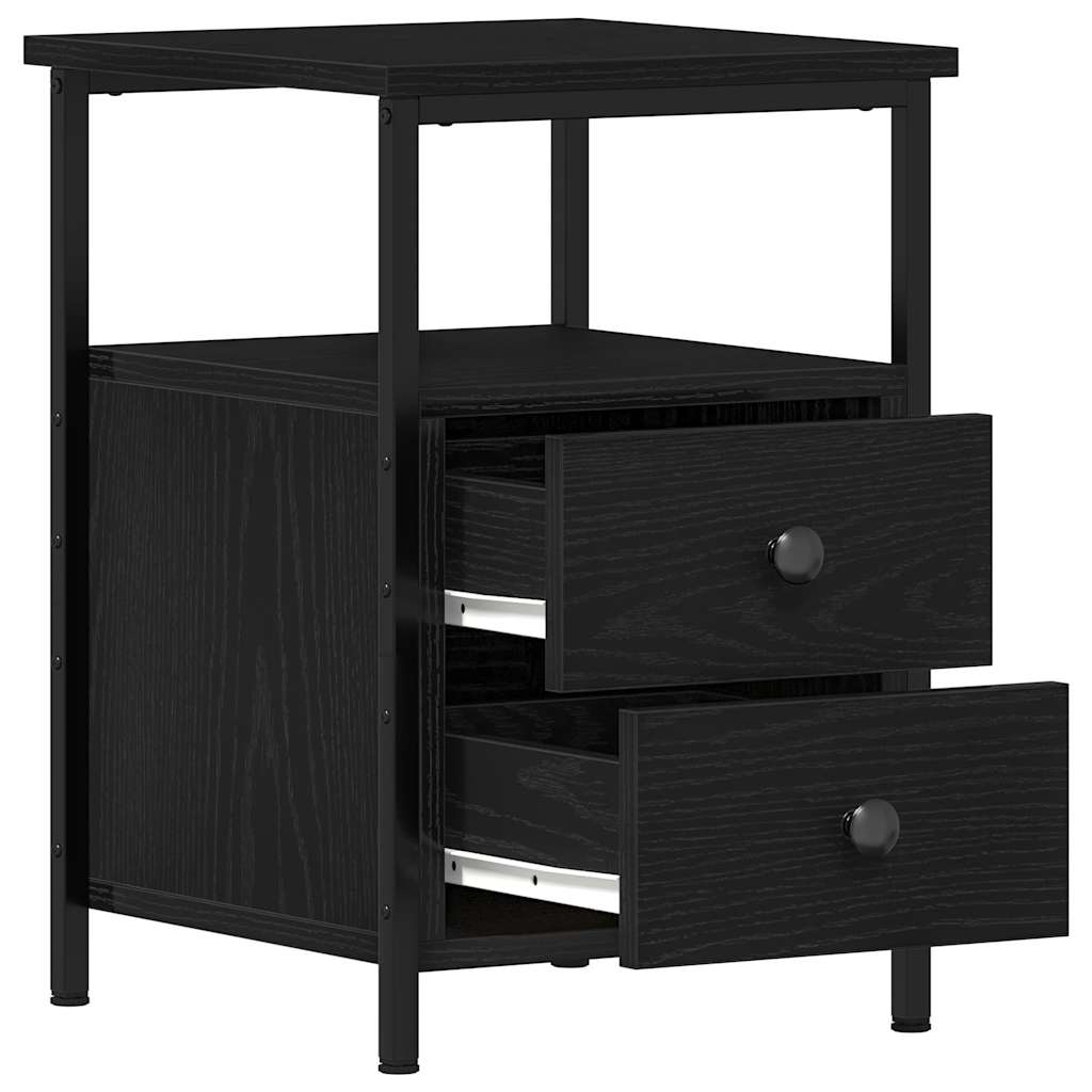 Mesitas de noche 2 unidades Roble negro 34x35,5x50 cm Madera de ingeniería