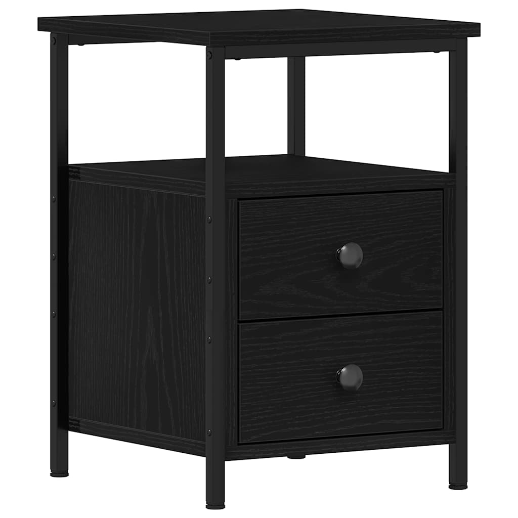 Mesitas de noche 2 unidades Roble negro 34x35,5x50 cm Madera de ingeniería