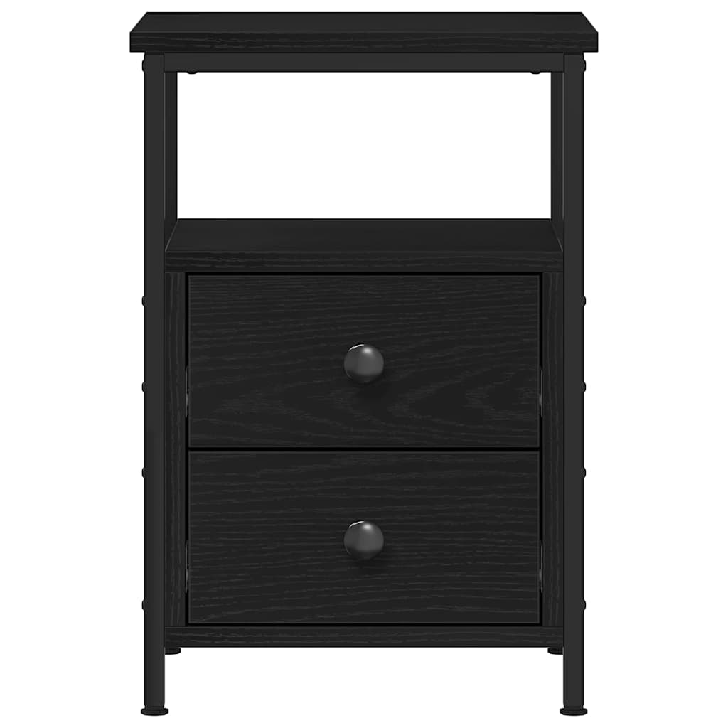 Mesitas de noche 2 unidades Roble negro 34x35,5x50 cm Madera de ingeniería