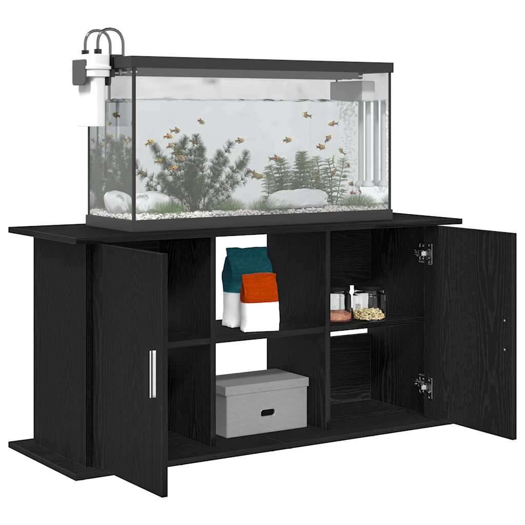 Soporte para acuario de madera de roble negro 121x41x58 cm