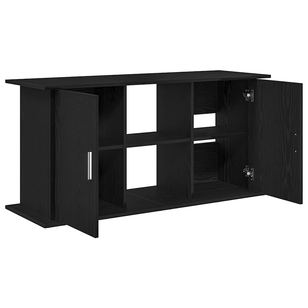 Soporte para acuario de madera de roble negro 121x41x58 cm