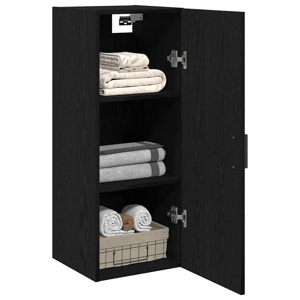 Armario de pared roble negro 34,5x34x90 cm madera de ingeniería