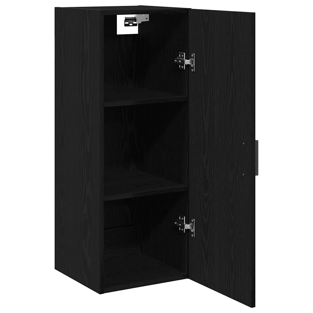 Armario de pared roble negro 34,5x34x90 cm madera de ingeniería