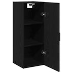 Armario de pared roble negro 34,5x34x90 cm madera de ingeniería
