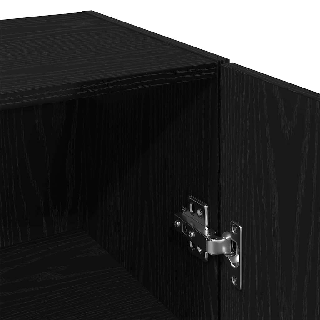 Armario de pared roble negro 34,5x34x90 cm madera de ingeniería