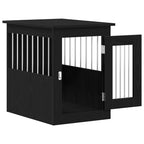 Mueble para jaula de perro de roble negro, 45 x 62 x 59 cm, madera de ingeniería