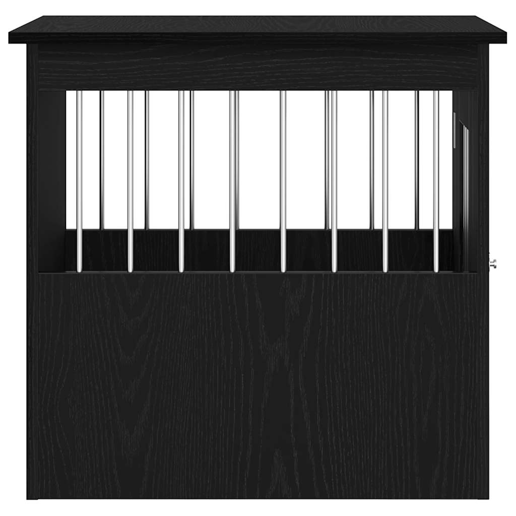Mueble para jaula de perro de roble negro, 45 x 62 x 59 cm, madera de ingeniería