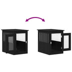 Mueble para jaula de perro de roble negro, 45 x 62 x 59 cm, madera de ingeniería