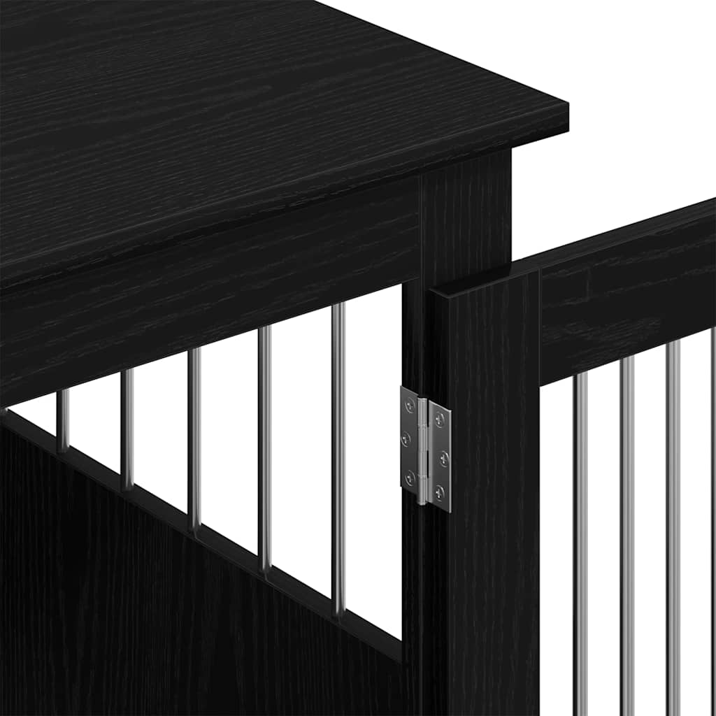 Mueble para jaula de perro de roble negro, 45 x 62 x 59 cm, madera de ingeniería