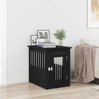 Mueble para jaula de perro de roble negro, 45 x 62 x 59 cm, madera de ingeniería