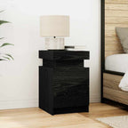 Armario de Noche con cajón 2 pcs Roble Negro 35 x 39 x 55 cm