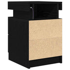 Armario de Noche con cajón 2 pcs Roble Negro 35 x 39 x 55 cm