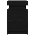 Armario de Noche con cajón 2 pcs Roble Negro 35 x 39 x 55 cm