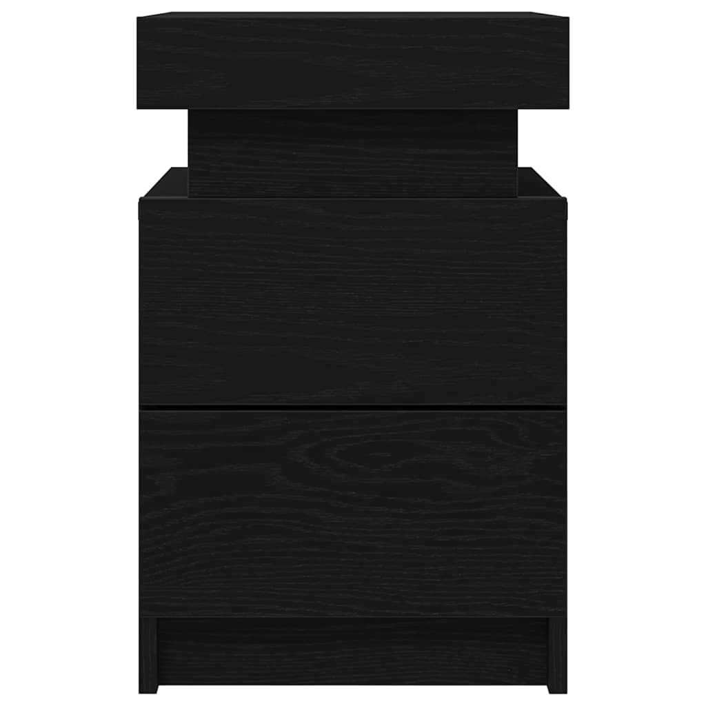 Armario de Noche con cajón 2 pcs Roble Negro 35 x 39 x 55 cm
