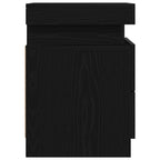 Armario de Noche con cajón 2 pcs Roble Negro 35 x 39 x 55 cm