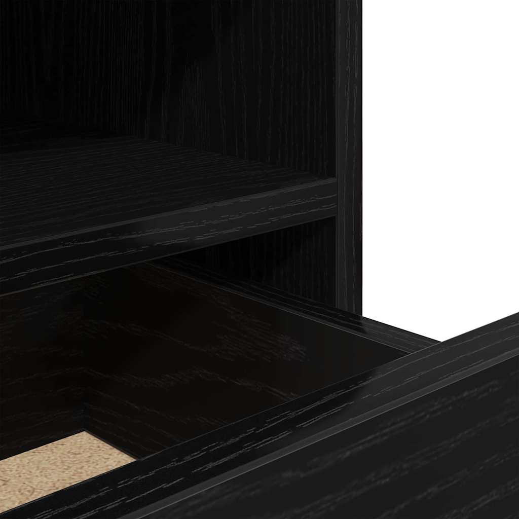Armario de Noche con cajón 2 pcs Roble Negro 40 x 39 x 48,5 cm