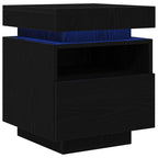 Armario de Noche con cajón 2 pcs Roble Negro 40 x 39 x 48,5 cm