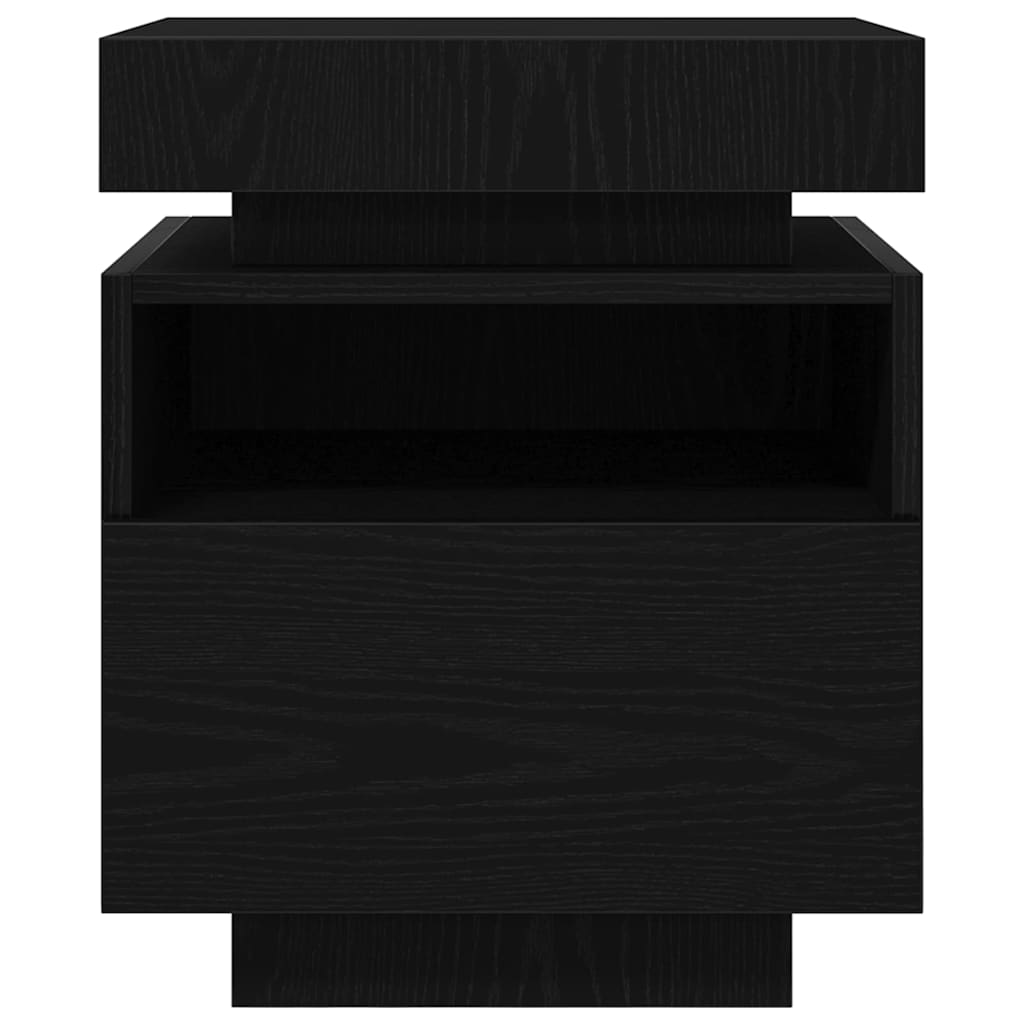 Armario de Noche con cajón 2 pcs Roble Negro 40 x 39 x 48,5 cm