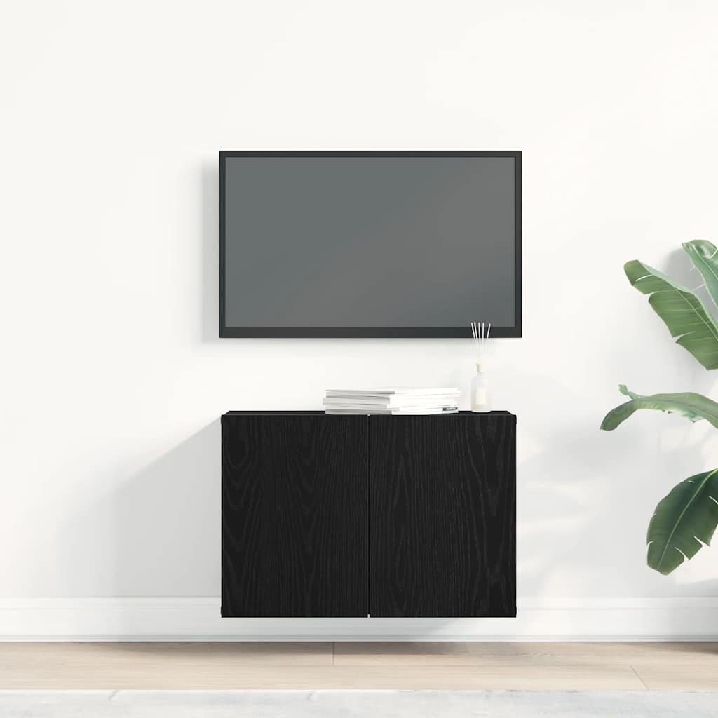 Mueble de TV roble negro 60x30x41 cm madera de ingeniería