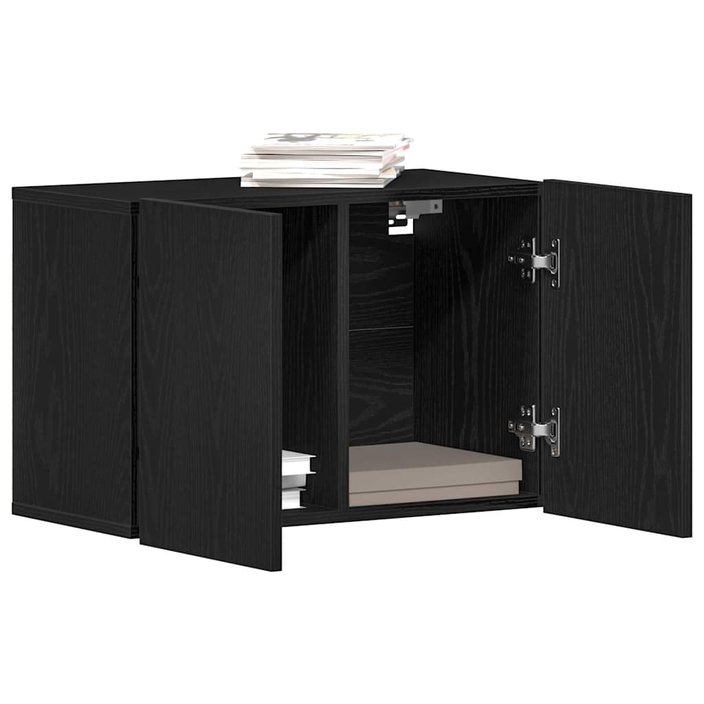 Mueble de TV roble negro 60x30x41 cm madera de ingeniería