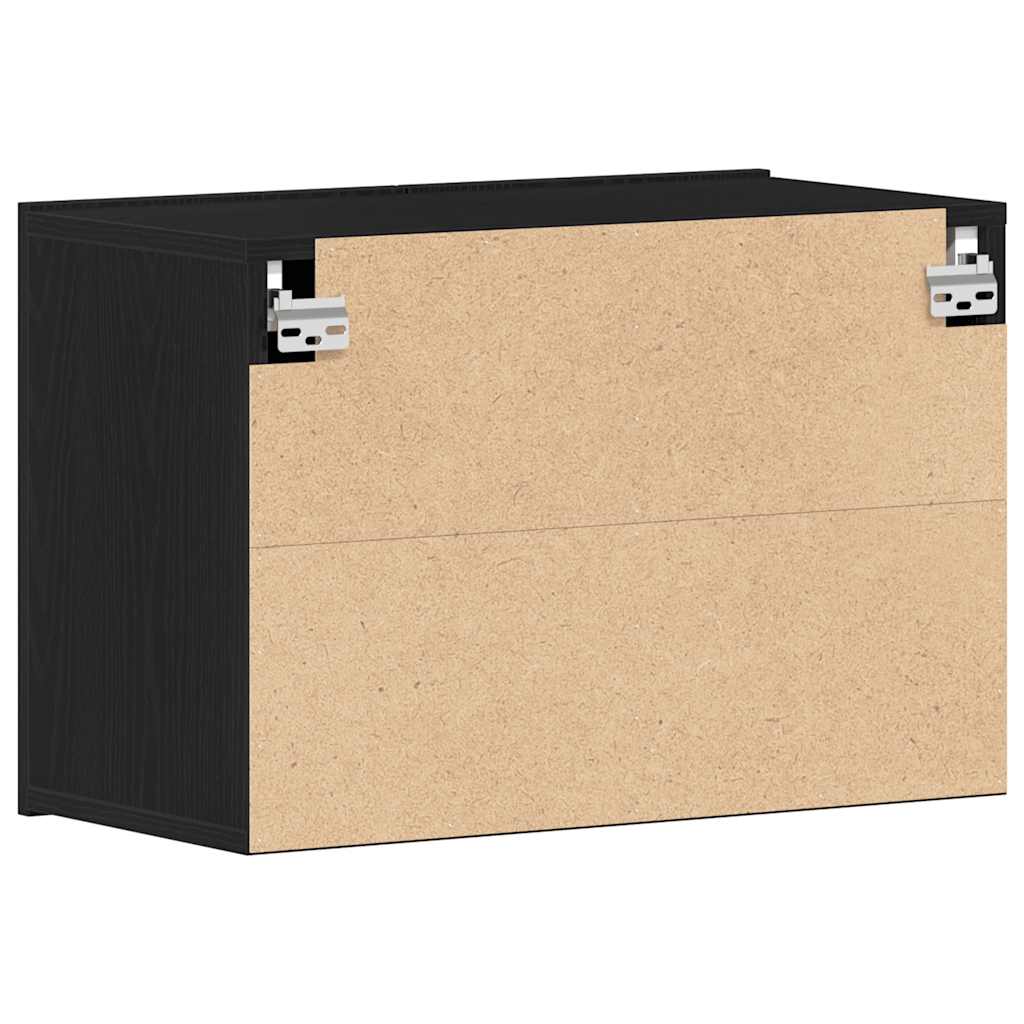 Mueble de TV roble negro 60x30x41 cm madera de ingeniería