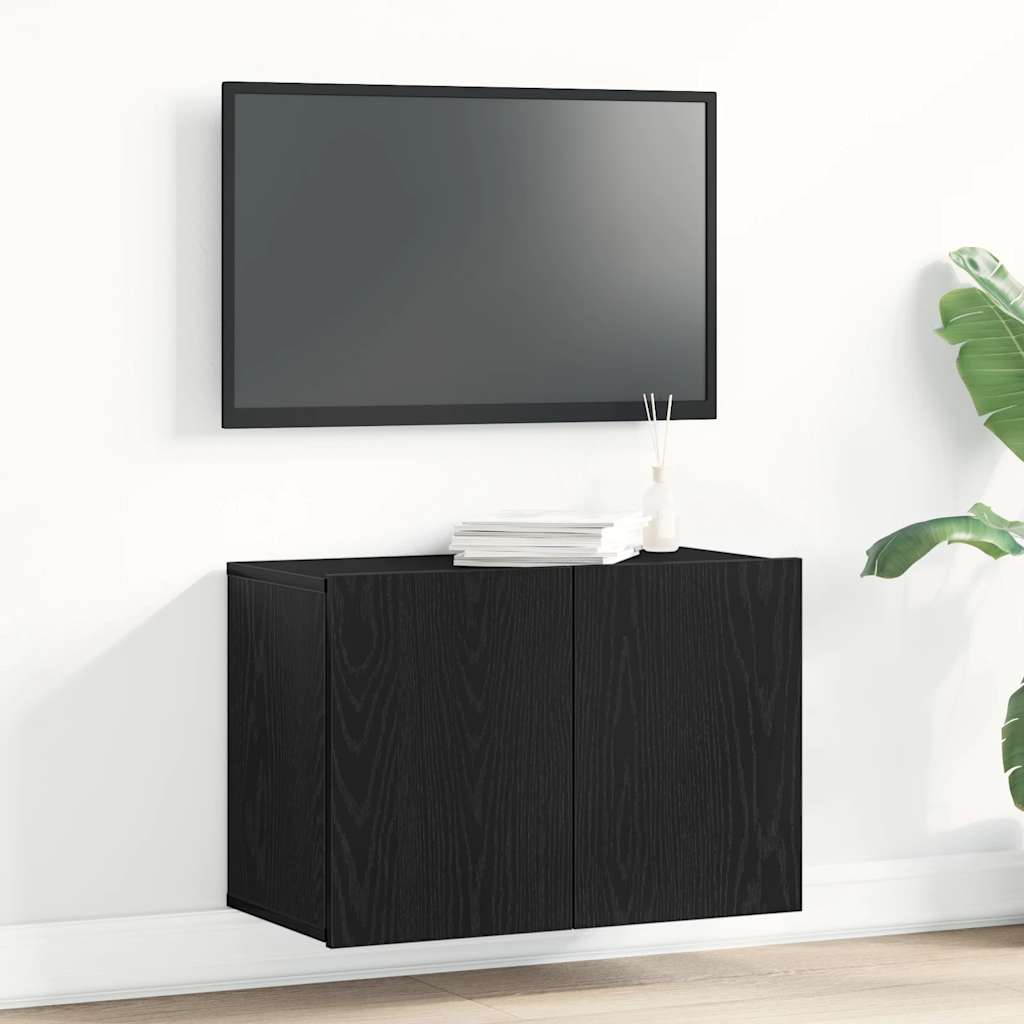 Mueble de TV roble negro 60x30x41 cm madera de ingeniería