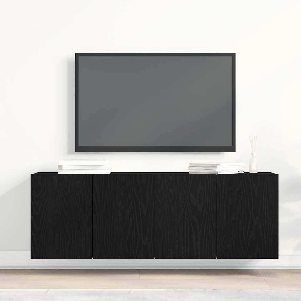 Muebles de TV 2 piezas Roble negro 120x30x41 cm Madera de ingeniería
