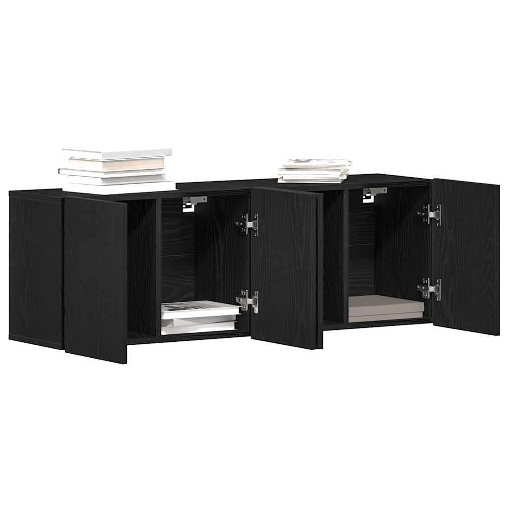 Muebles de TV 2 piezas Roble negro 120x30x41 cm Madera de ingeniería