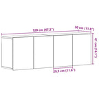 Muebles de TV 2 piezas Roble negro 120x30x41 cm Madera de ingeniería