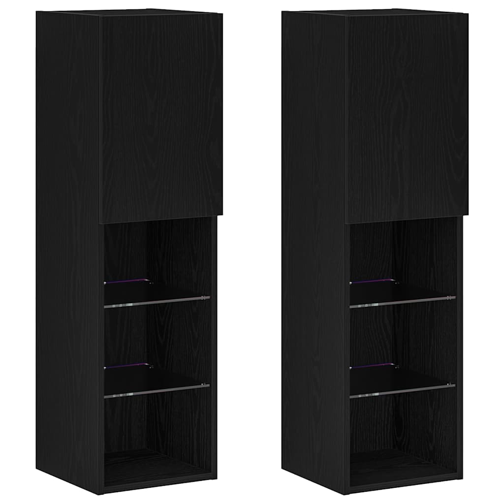 Conjunto de mueble de TV 2 pcs Roble Negro 30,5 x 30 x 102 cm