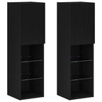 Conjunto de mueble de TV 2 pcs Roble Negro 30,5 x 30 x 102 cm