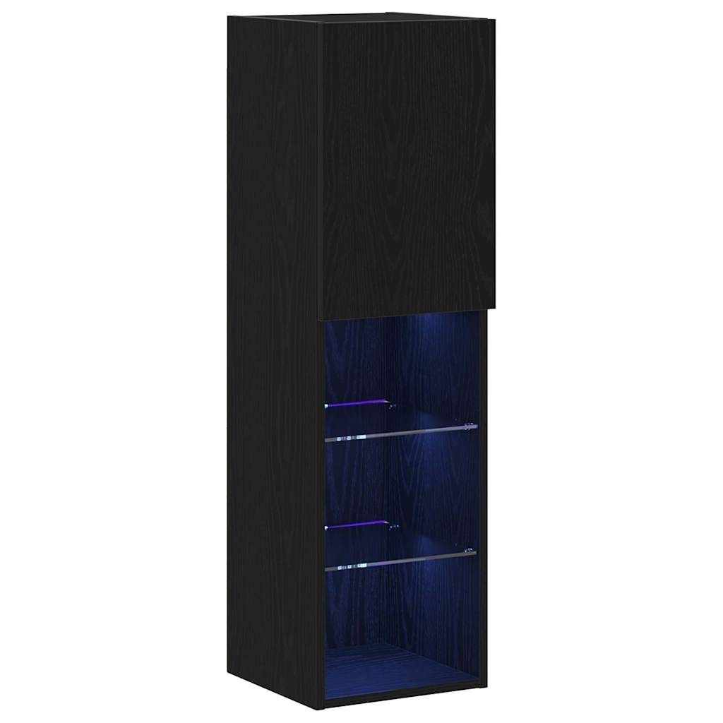 Conjunto de mueble de TV 2 pcs Roble Negro 30,5 x 30 x 102 cm
