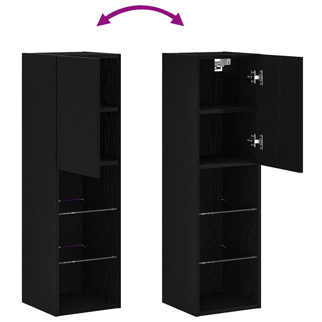 Conjunto de mueble de TV 2 pcs Roble Negro 30,5 x 30 x 102 cm