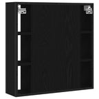 Armario de baño con espejo de madera de ingeniería de roble negro 60x16x60 cm