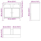 Mueble de baño para lavabo Artisan Oak 60x30x60 cm