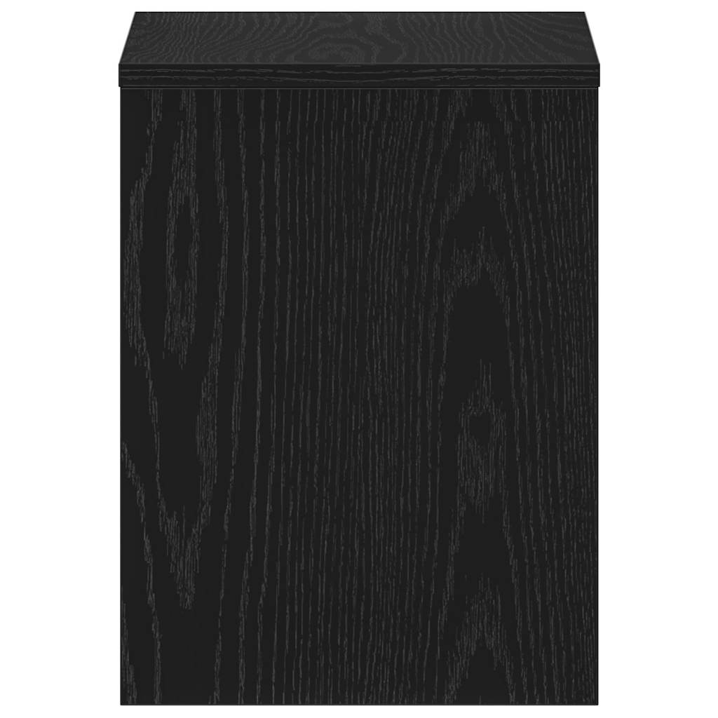 Mesilla de noche roble negro 40x30x40 cm madera de ingeniería