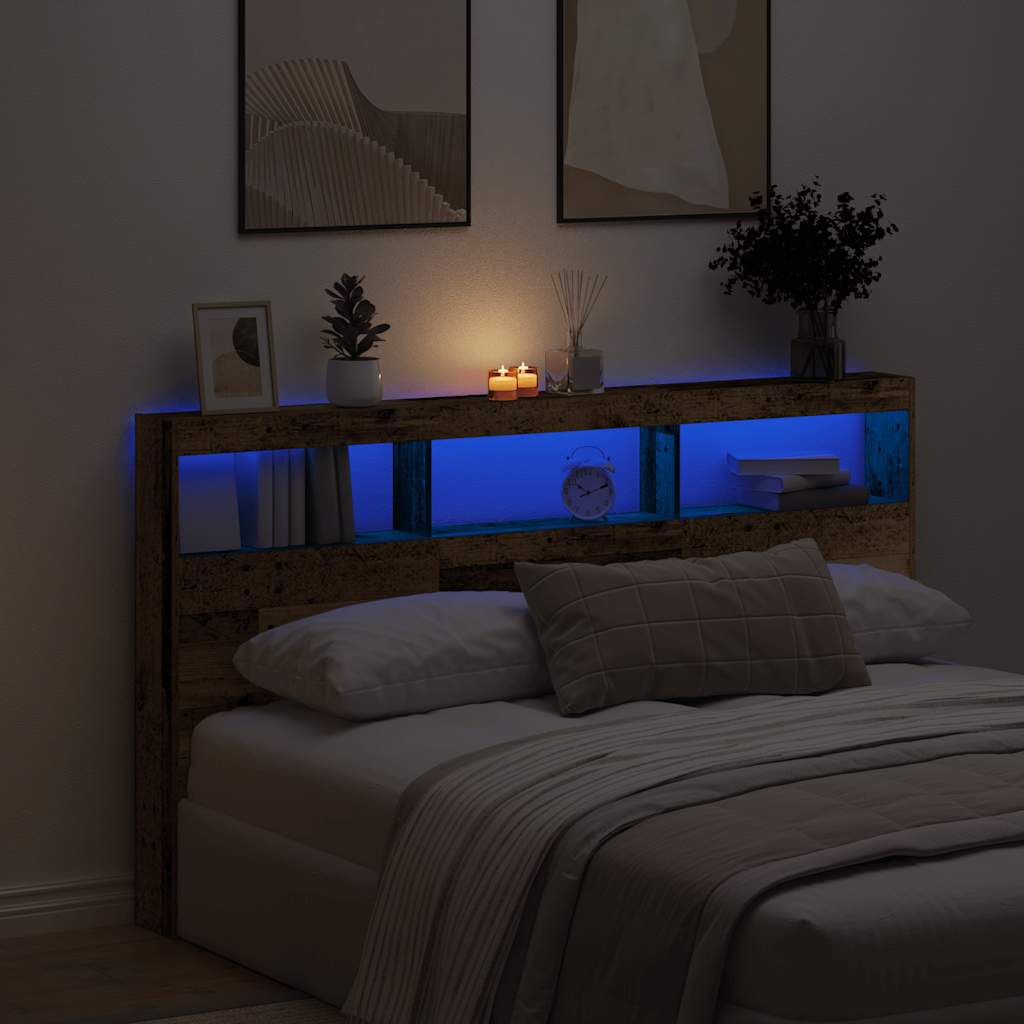 Cabecero de cama con LED blanco 100x17x102 cm