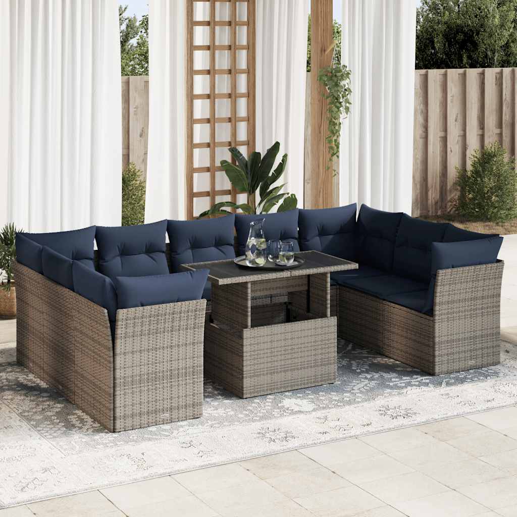 Set sofás jardín 5 pzas con cojines madera maciza pino blanco
