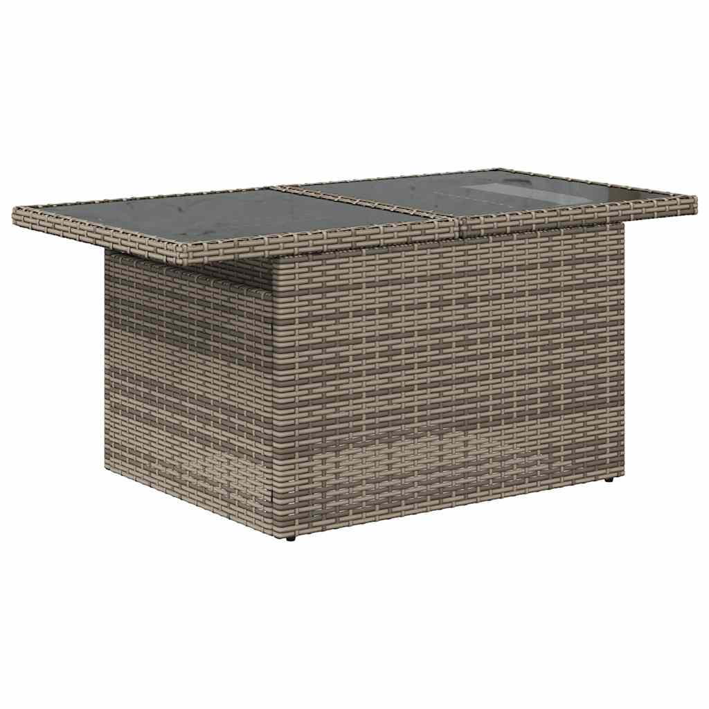 Set sofás jardín y cojines 5 pzas ratán sintético gris