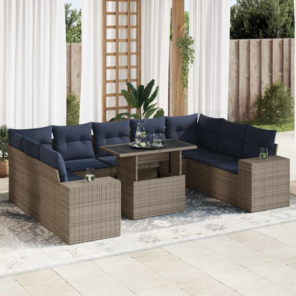 Set sofás jardín 5 pzas con cojines madera maciza pino blanco