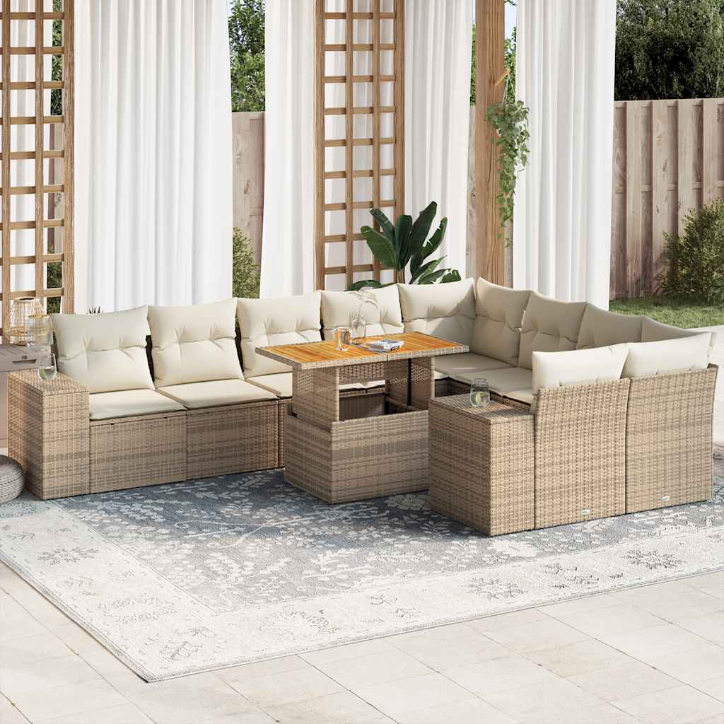 Set sofás jardín 5 pzas con cojines madera maciza pino blanco